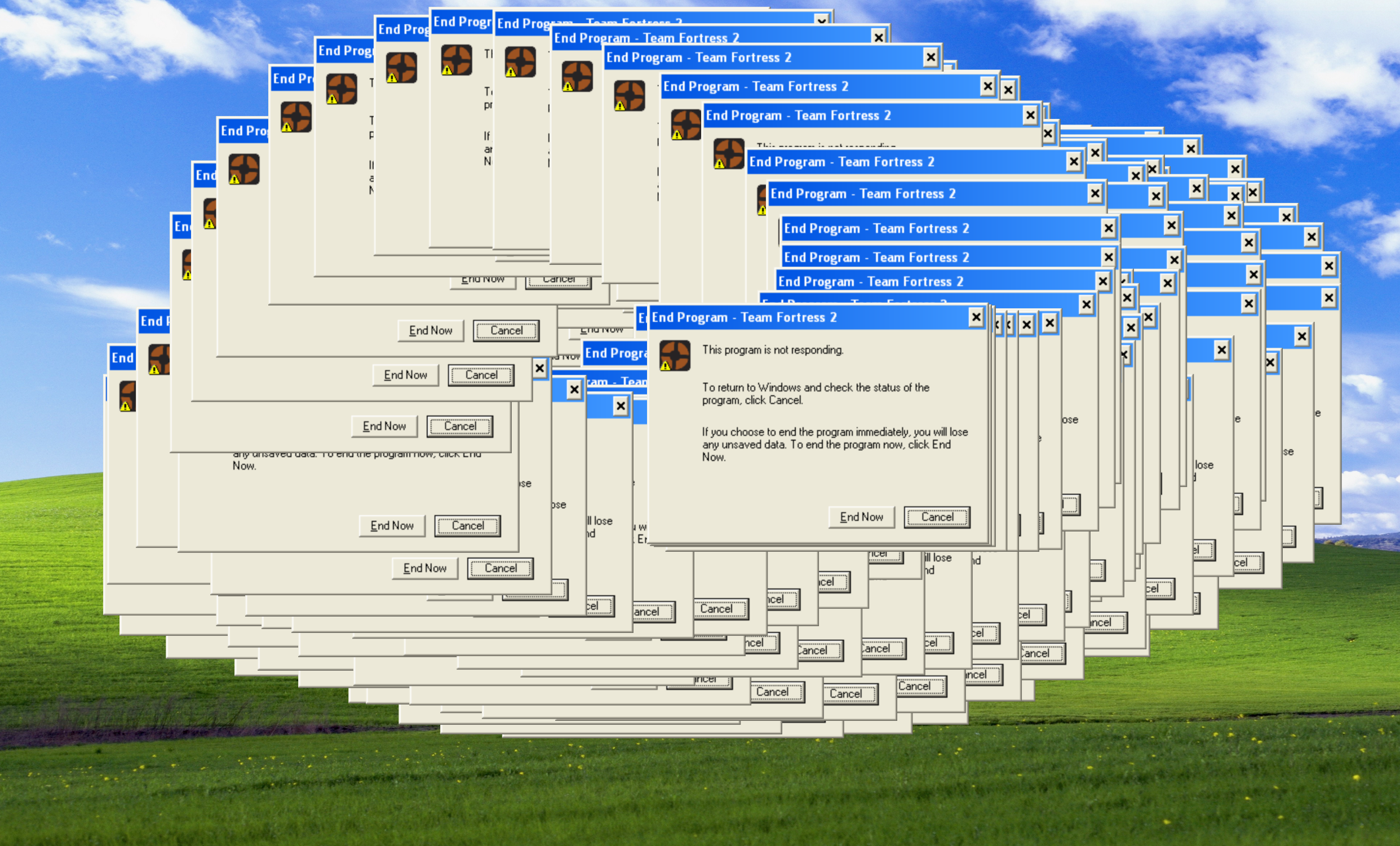 Typical Windows XP experience of a frozen program